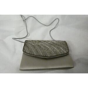 Sasha New York Vintage Evening/Prom Handbag Gray /Silver Beaded
